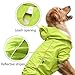 EVELOVE Dog Rain Jacket Four-Legged Dog Raincoat Waterproof Clothes Hood Poncho with Safe Reflective Stripes for Small Medium Large Pet (XL, Green)