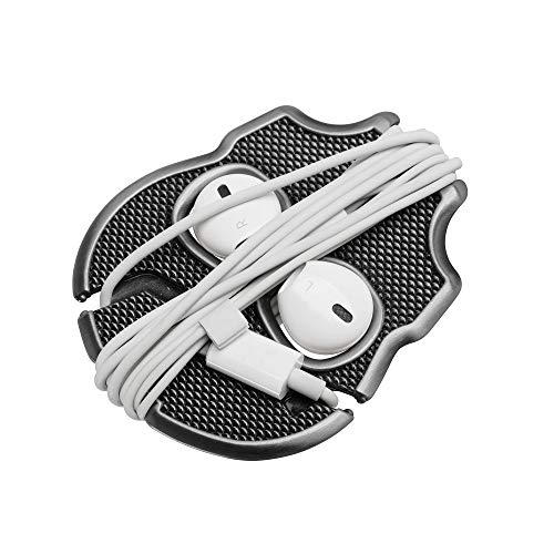 Shechane Earphone Winding Earphone Winder Organizing Headphone Cable Stylish Earphone Storage Metal Color Headphone Storage Dark Gray - Thumbnail 7