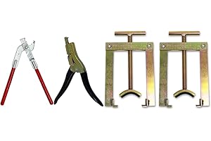 Radiator Repair Pliers & Clamps Bundle- Combo Opening & Closing Pliers and Two J-Clamps tools for Radiator Repair kit, 4pcs total - AM Worldwide