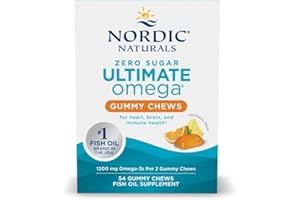 Nordic Naturals Zero Sugar Ultimate Omega Gummy Chews - Tropical Fruit - 54 Gummy Chews - Non GMO - Optimal Wellness - 27 Servings