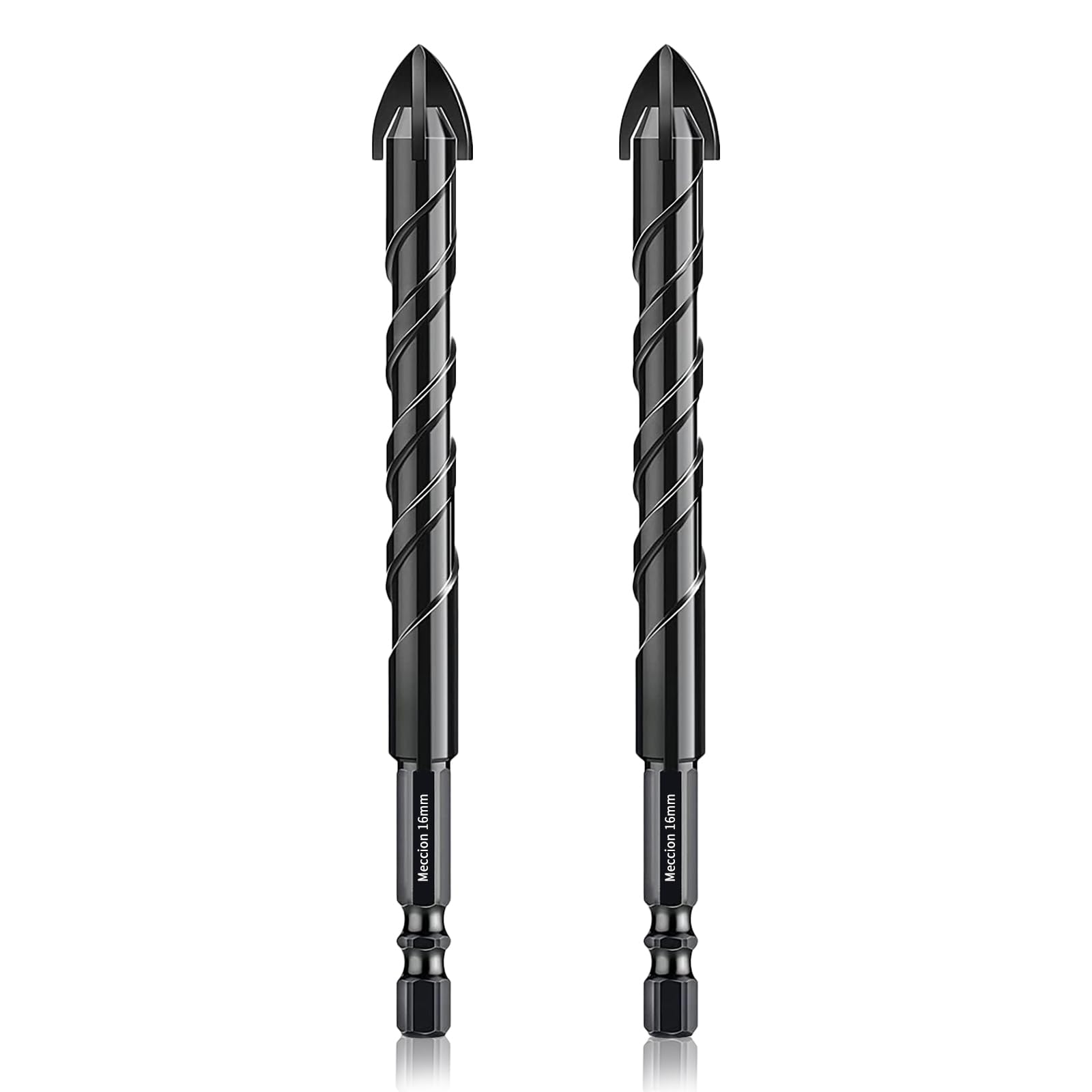 Meccion Tile Drill Bit 16mm x 2Pcs Professional Cross Tungsten Carbide Tip Drill Bits for Tile, Brick, Glass, Porcelain, Plastic, Wood, Cement โ image 1