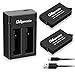OAproda 2 Pack Replacement Battery & Dual Charger with Micro USB & Type-C Inputs