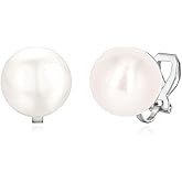 YOQUCOL Simulated Freshwater Pearl Clip On Earrings Not Pierced Elegant Stud Jewelry For Women