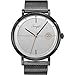 SONGDU Men's Fashion Date Slim Analog Quartz Watches with Stainless Steel Mesh Band (Grey)