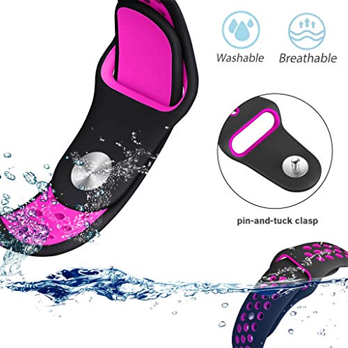 Exteren for Samsung Galaxy Watch Band, Sports Soft Silicone Replacement Band Wrist Strap for Samsung Galaxy Watch active (Hot Pink) - Thumbnail 3