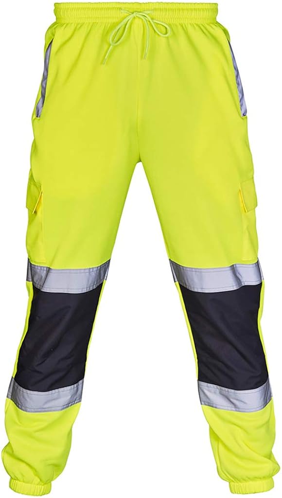 suanret Hi Viz Pants Visibility Work Wear Safety Cargo Railway Highway