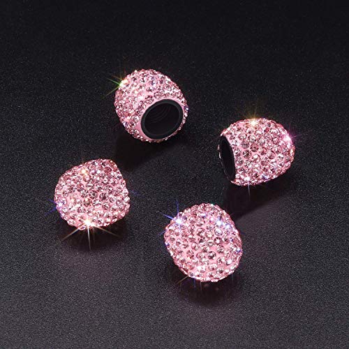 image for choolo Valve Stem Caps, 4 Pack Handmade Rhinestone Tire Valve Caps Cry