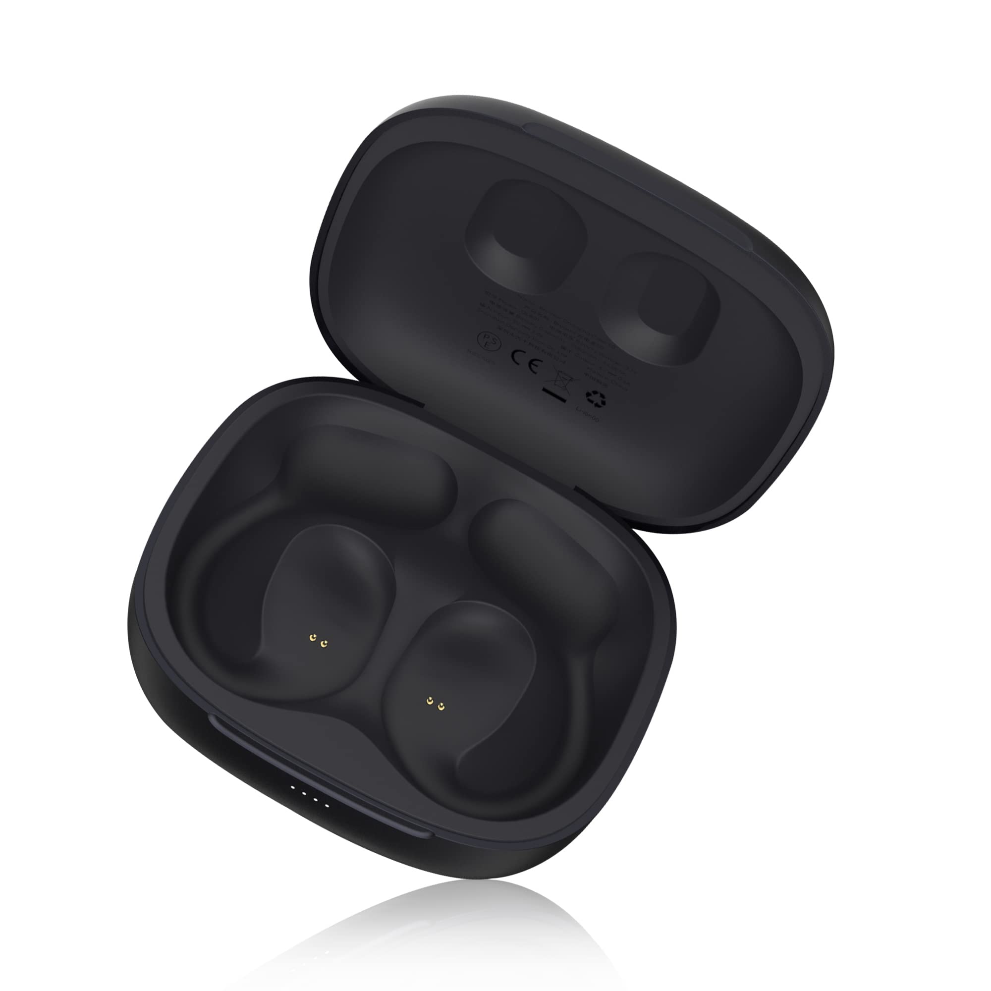 Open Ear Headphones Travel Charging Case - Extra 78.4 Hours Playtime with Built-in 2550mAh Large Capacity Battery, Protective Smart Case for Travel and Outdoor Activities- Black（No Earbuds）