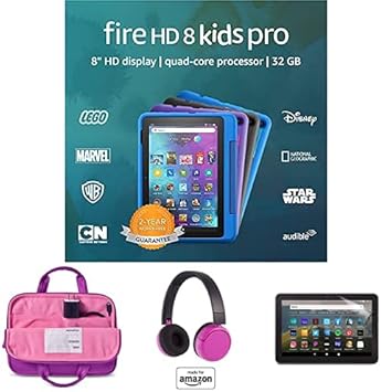 Amazon Com Fire Hd 8 Kids Pro Tablet 8 Hd Doodle With Kids Headset Sleeve Screen Protector Kindle Store