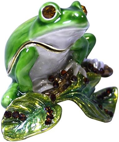 Cristiani Collezione Frog On a Leaf Trinket Box