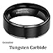 EnvyJ 8mm Tungsten Rings Carbide Black High Polish Men's Wedding Engagement Band Ring Comfort Fit and Matte Finish Sizes 6-16