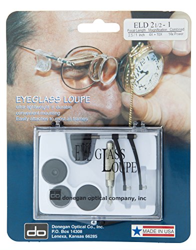Donegan ELD 2.5-1 Watch And Clock Makers Double Eye Loupe, 4x-10x Magnification