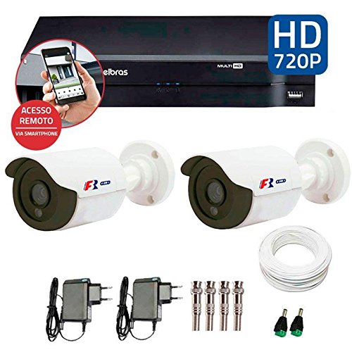 Kit 2 Câmeras de Segurança Hd 720p Focusbras + Dvr Intelbras Multi Hd + Acessórios