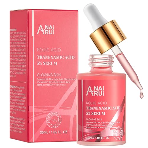 ANAiRUi Tranexamic Acid Serum 5% with Niacinamide 3%, Glycolic Acid and Kojic Acid, for Opaque Skin, Lucidity and Uniform Tone, Glass Skin, 30 ml