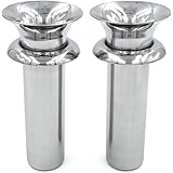 お墓用花立て ツバ付き ステンレス製 一対 (2本)