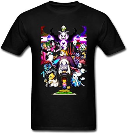 PEILIN Strong Durability Undertale Characters Filled With Determination Black Men's T-Shirt X-Large