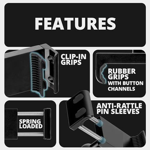 Tackform Black Motorcycle ALL METAL Phone Mount - 20MAXX Spring Cradle | BC3 Universal Clamp Fits 7/8