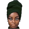 African Scarfs for Women Head Wraps Stretch Turbans Jersey Bun Styles Headbands for High Ponytails