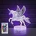 Kids LED​ ​Night Light ​with ​3D Technology, Unicorn ​and ​Mermaid with Remote, freebies &1 Gift Card - Bedroom Night Lights, Bedside Night Lamp - Girls, Boys, Teens Gift for Christmas, Birthdays