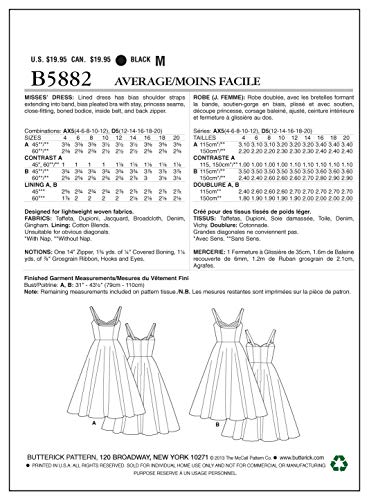 BUTTERICK PATTERNS B5882 Misses' Dress Sewing Templates, Size AX5