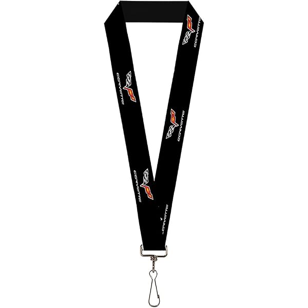 Buckle Down Lanyard-1.0"-Ram Black/Silver Logo Repeat