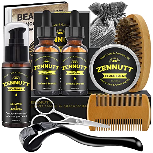 ZENNUTT Beard Growth Kit,Beard Kit,Beard Grooming Kit w/Beard Wash,2