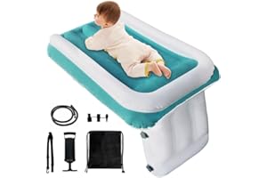 JUANWAN Toddler Airplane Bed Toddler Travel Bed - Airplane Bed Airplane Seat Extender Toddler Bed Belt Toddler Travel Bed for Train Airplane Car (Blue)