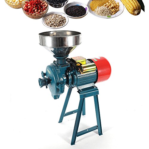 WUPYI Grinder Machine,110V 1500W Electric Dry Mill Grinder Machine Grain Mill Cereal Rice Grinder Corn Coffee Wheat Feed Mill Dry Cereals Grinder with Funnel, 1400r / min