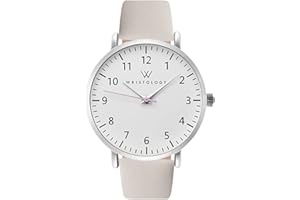 Wristology 29 Styles Maxi Numbers Watch Leather Band - Interchangeable Genuine Leather Strap - Large Easy to Read Nurse Watch with Second Hand for Women, Men, Nurses, Teachers, Olivia