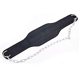 Tebery Double Stitching Dip Belt with 36-Inch Steel Chain for Weight Lifting & Body Building