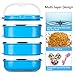 Spill Proof Dog Cat Travel Bowl Portable 304 Stainless Steel Multiple Layers Pet Water Food Storage Container with Invisible Handle for Pet Outdoor Traveling Raised Feeding (3 Layer)