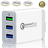 DAJU Quick Charger Wall Adapter Fast Adaptive Charging QC 3.0 USB with Travel 3-Port iPhone Xs,Max,XR,8,7 iPad Pro/Air 2/Mini 3/4 Samsung S8/S7, Galaxy S9 S8 Note 8 More Smart Phone (1 Pack)
