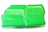 Valiry - Pack of 10 Bamboo Fiber Sponges, Quality Sponges For Light Duty Cleaning, Super Soft, Absorbent Non Scratch Materials, Ideal For Kitchen, Bathroom, Car (Green)
