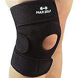 MaxSelf Knee Brace Open-Patella Protector with Velcro Straps | Top Quality Neoprene Sleeve for Improved Circulation, Compression, Joint Pain and Arthritis Relief (One Size)