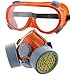 Ram-Pro Twin Cartridge Respirator with Safety Goggles - Full Face Respirator Gas Mask Professional Organic Vapor Reusable Respirator Widely Used in Paint, Dust, Chemical