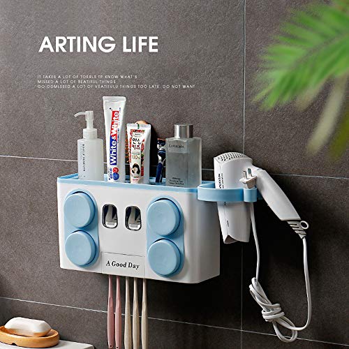 Walwee Toothbrush Holder Wall Mount Plastic Bathroom Storage