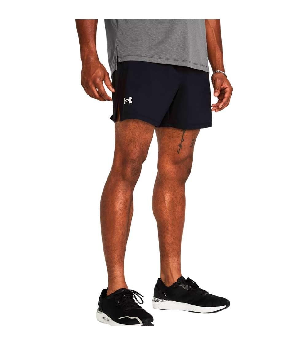 Under Armour Men's Launch Run 5 Inch Unlined Shorts, (001) Black/Black/Reflective, 3X-Large Image