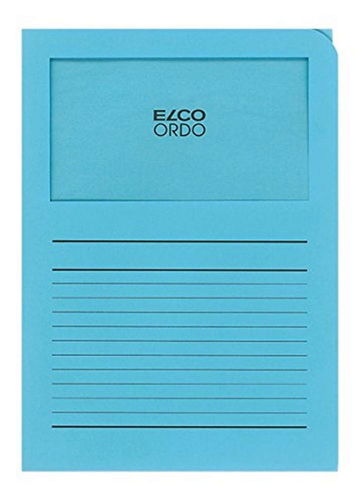 ELCO Ordo Classico, Organizer Folder with Window, 220 x 310 mm, 120 g/m², FSC Mix, Light Blue, Pack á 100 folders