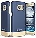 Galaxy S7 Case, Vena [iSlide][Two-Tone] Dock-Friendly Slim Fit Hard Case Cover for Samsung Galaxy S7 (Blue/Champagne Gold)