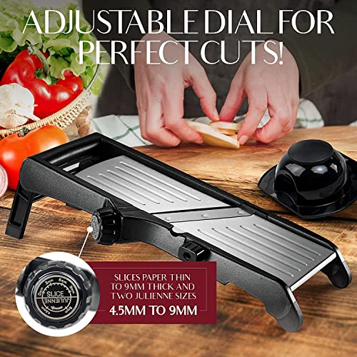 Mandoline Food Slicer, Adjustable Stainless Steel with Waffle Fry