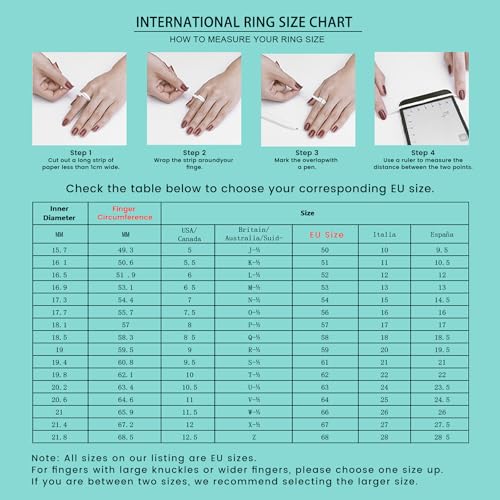 aomoso Women's Ring, Moissanite Ring, 925 Sterling Silver Ring, Certified Women's Ring, Women's Engagement Ring, Purity D+VVS1, Luxury Women's Rings Ideal for Engagement, Weddings, Couples, Mothers