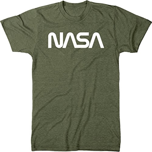 Trunk Candy Men's Vintage NASA Worm Logo Premium Tri-Blend T-Shirt (Military Green, XX-Large)