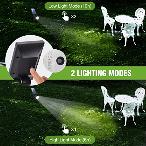 Solar Spotlights Outdoor,[Waterproof/ Auto On/Off] GreLeed Wireless Solar Powered Landscape Spotlights, Solar Wall Light, 2 Modes Outdoor Solar Garden Lights for Yard Porch Garden (Cold White)