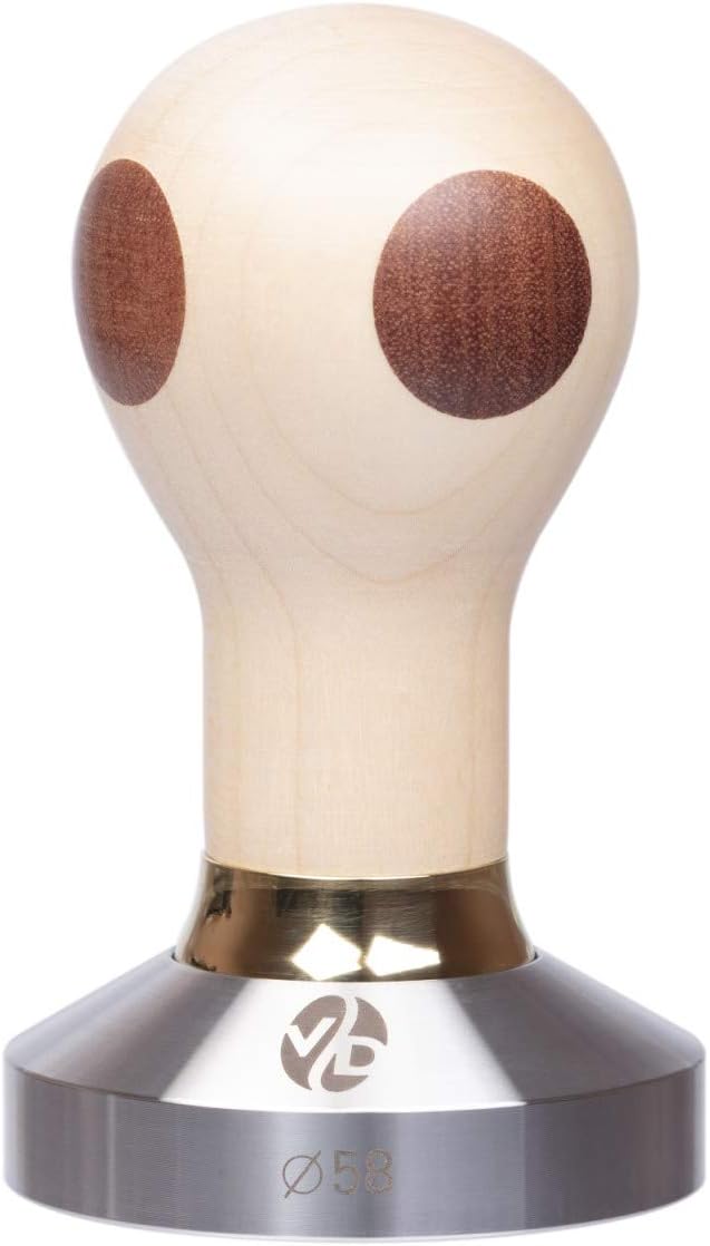 Tamper - Espresso Tamper – 57mm Tamper - Coffee Tamper Elite Series - Coffee Press Tool - Tamper Espresso - Stainless Steel Espresso Tamper - Handle Solid Wood – Pressure Base Tampers (57mm)