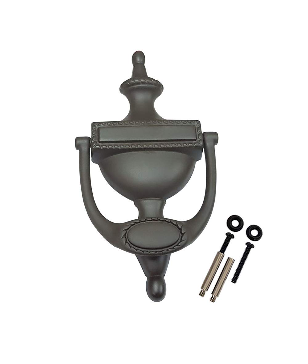 QCAA Solid Brass Door Knocker, Victorian Rope Type, 7-3/8", ORB (Oil Rubbed Bronze, US10B), 1 Pack, Made in Taiwan