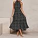 Women Halter Maxi Dress – Ladies Elegant Polka Dot Off Shoulder Swing Dresses – Ruffle Beach Dress with Beltthumb 1