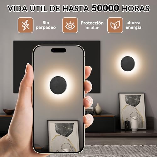 FASENZA Lámpara de Pared: IP65, 12W, 1500LM, 3000K Luz Cálida, Lámpara LED Interior y Exterior con 50000 Horas de Vida Útil y Garantía de 2 Años para Hogar, Pasillo, Balcón, Jardín y Villa, 4 Piezas