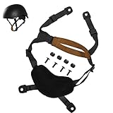 TB-FMA Airsoft Helmet Strap, Tactical 4 Points Chin Strap with Bolts Screws Suspension /Retention Lanyard X-Nape Pad Harness for Fast ACH MICH Helmet, Black