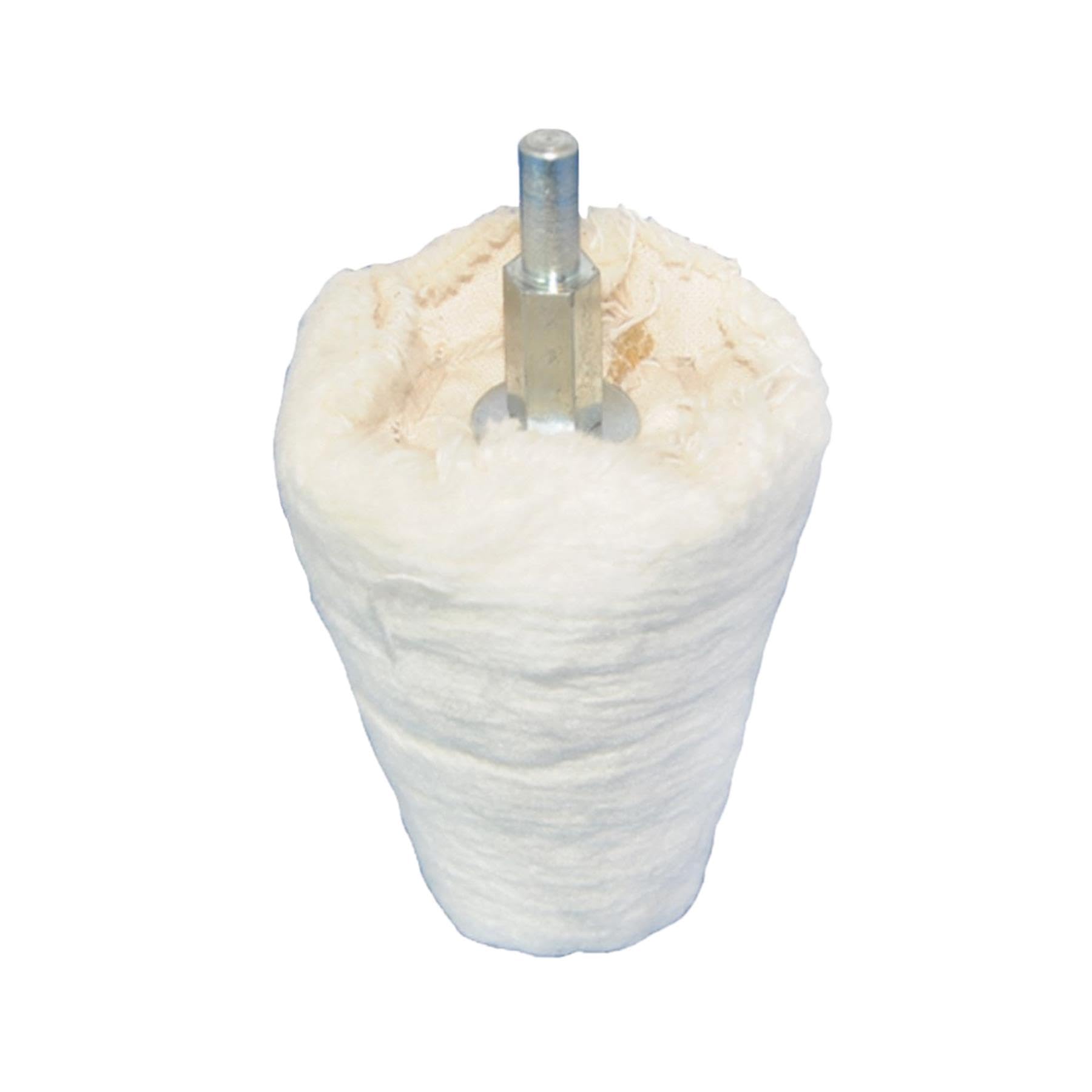 Dapetz ® Goblet Polishing Mop 50mm Cotton Cone Polishing Buffing Pad Mop Shank Drill Attachment for Metal Aluminium Stainless Steel Chrome Jewelry Plastic Ceramic Glass