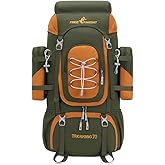 Bseash 70L (65+5) Waterproof Hiking Camping Backpack with Rain Cover, Outdoor Sport Travel Daypack for Climbing Touring (Army Green)